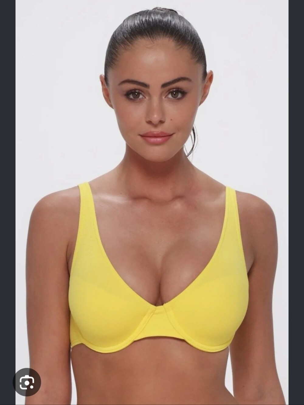 Athleta Bright Yellow Twist-Front Bikini Top